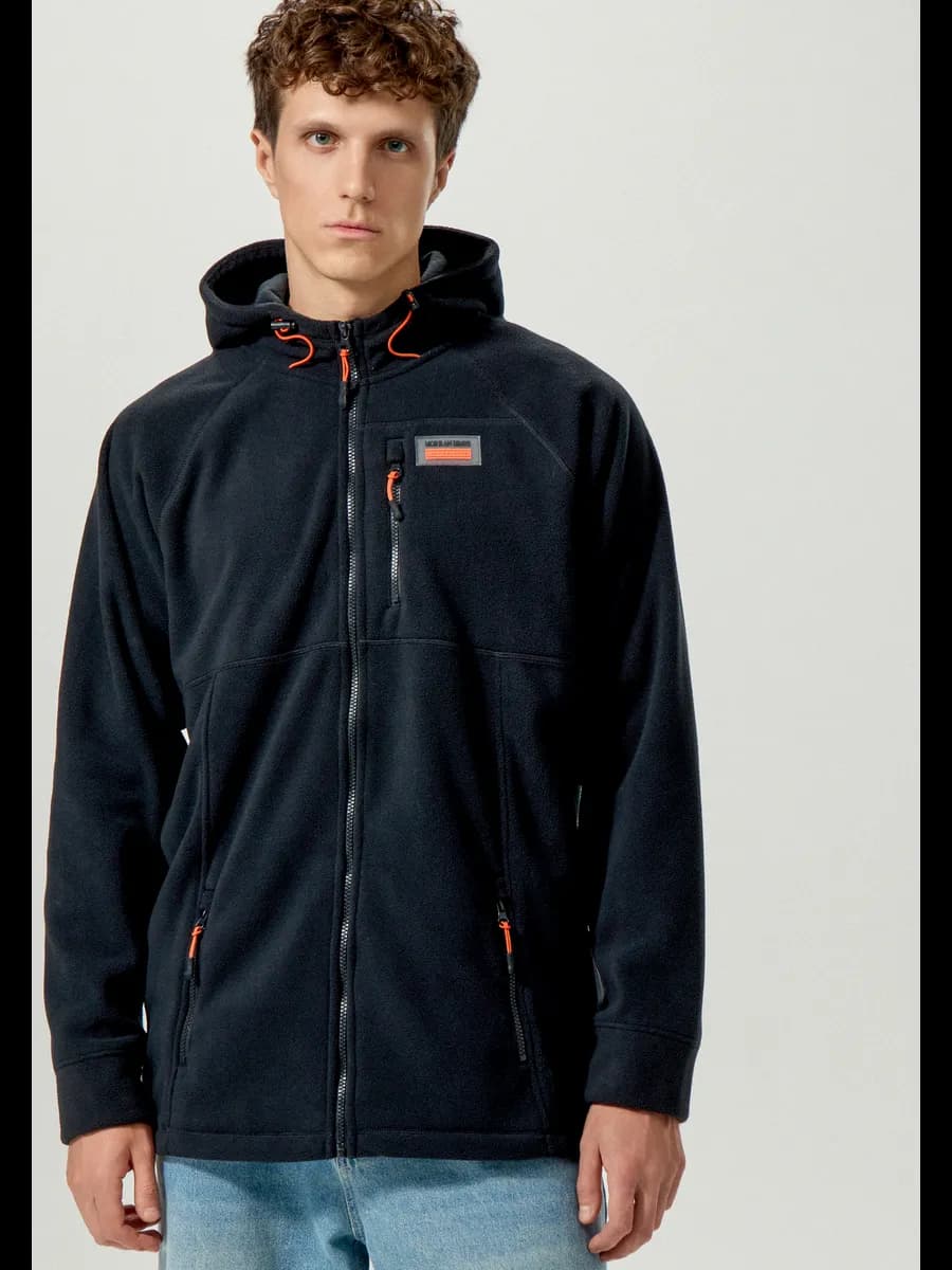 Толстовка флисовая мужская с капюшоном и карманами