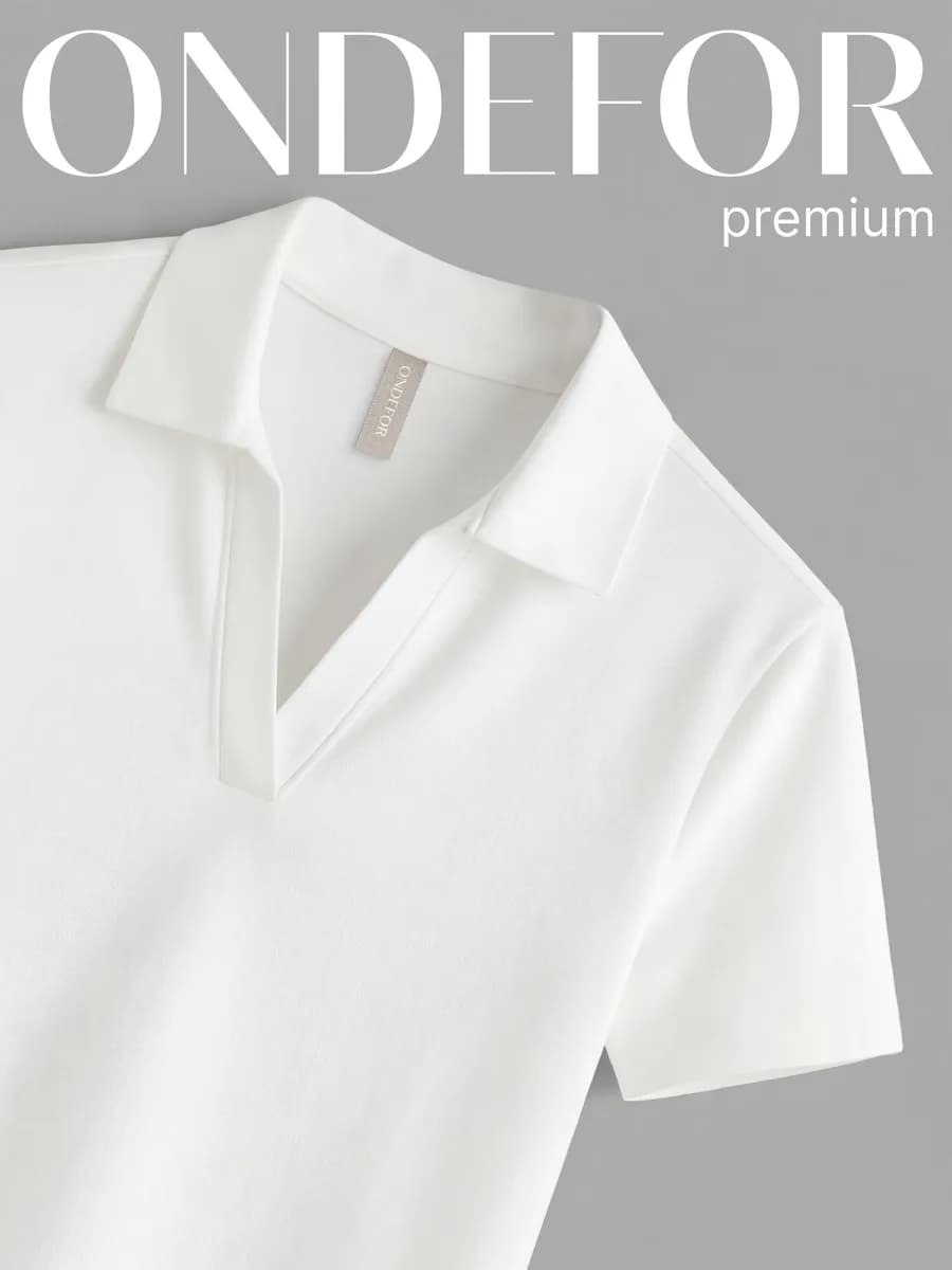 Футболка-поло базовая с воротником белая