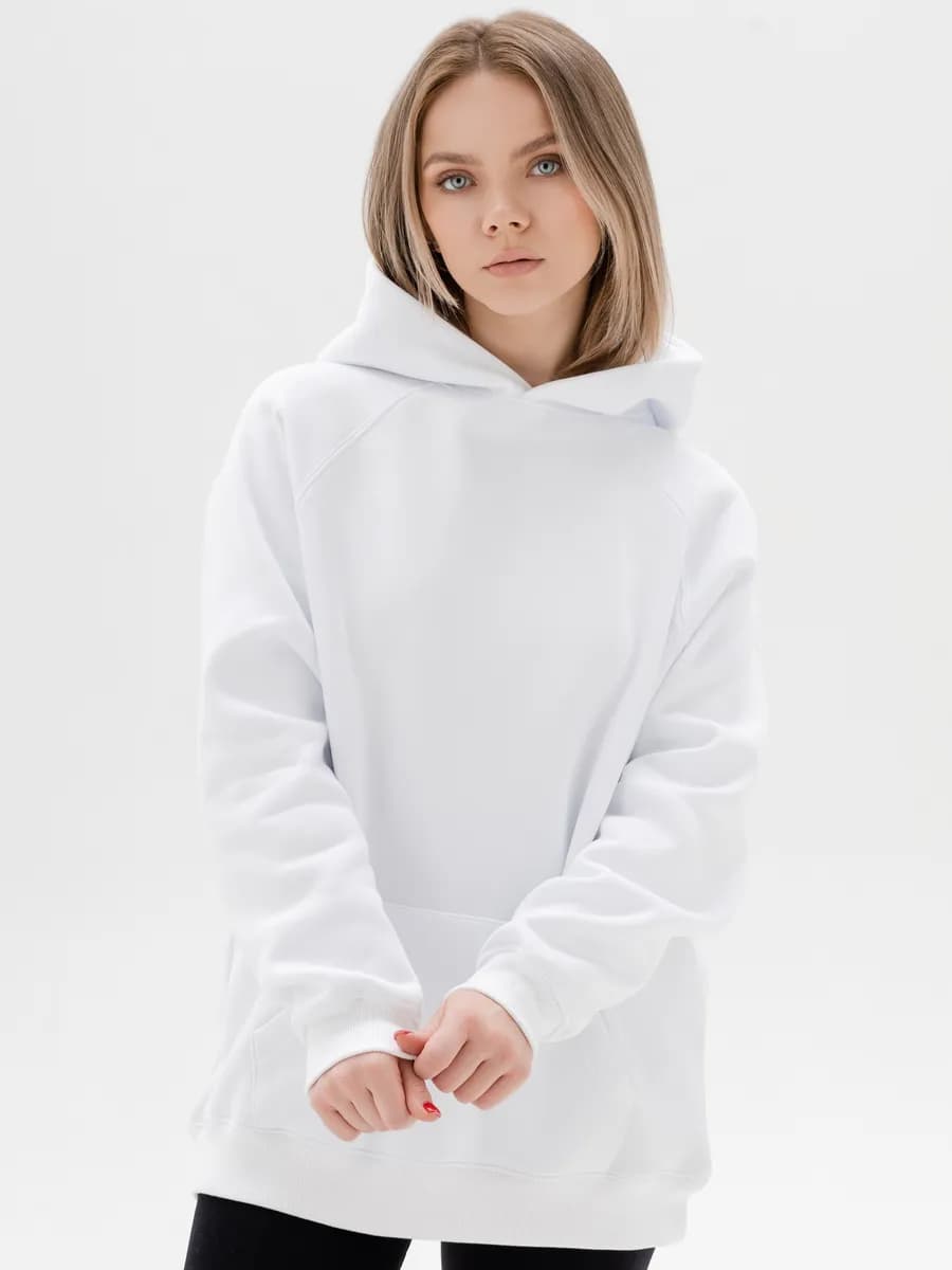 Худи оверсайз теплое с начесом с капюшоном - фото 1