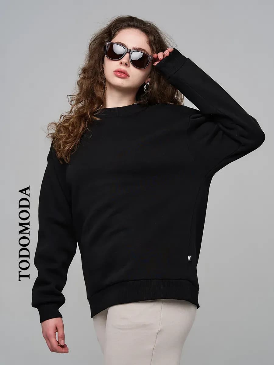 Свитшот женский оверсайз с начесом