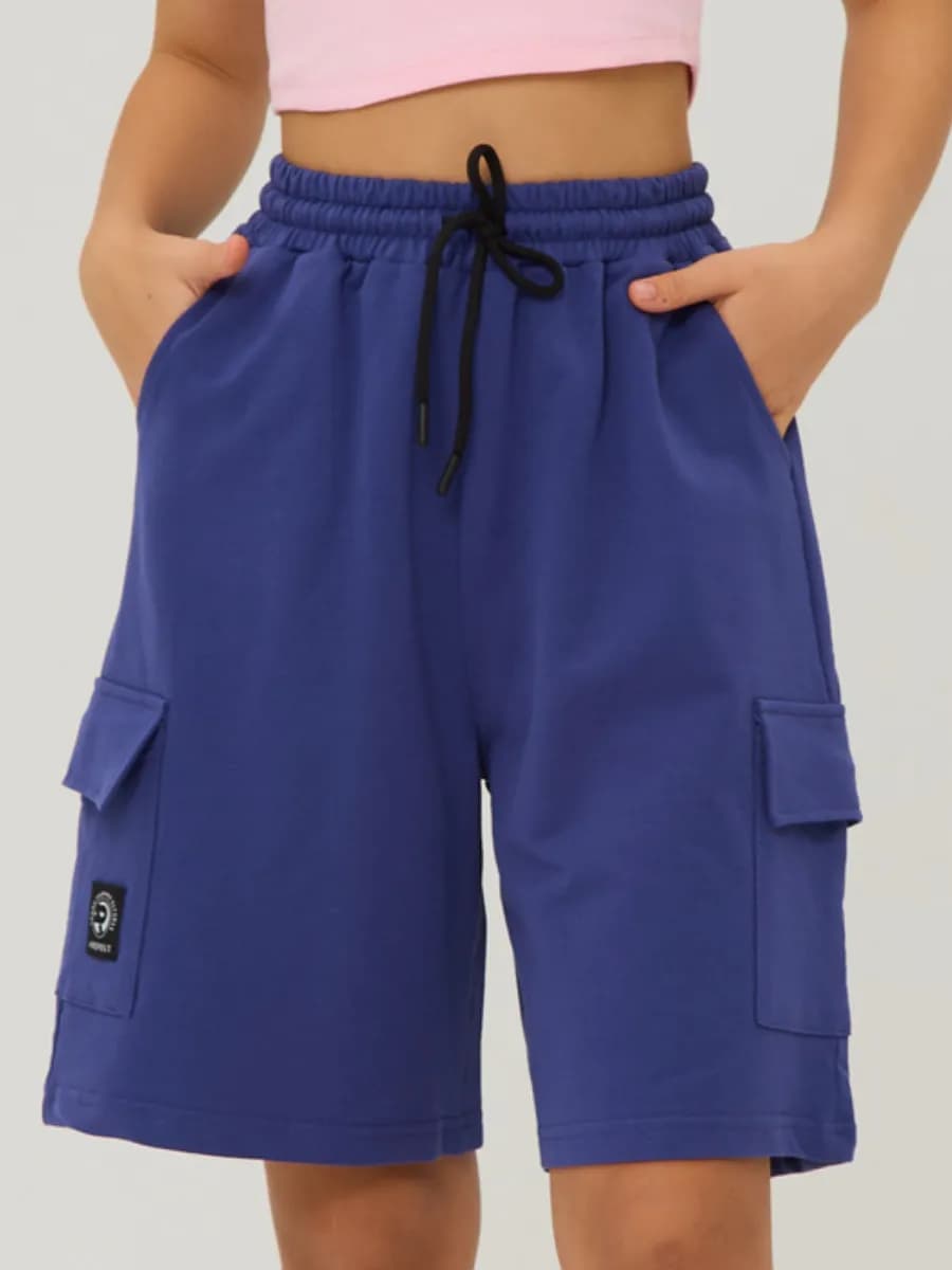 Шорты для девочки широкие удлиненные с карманами