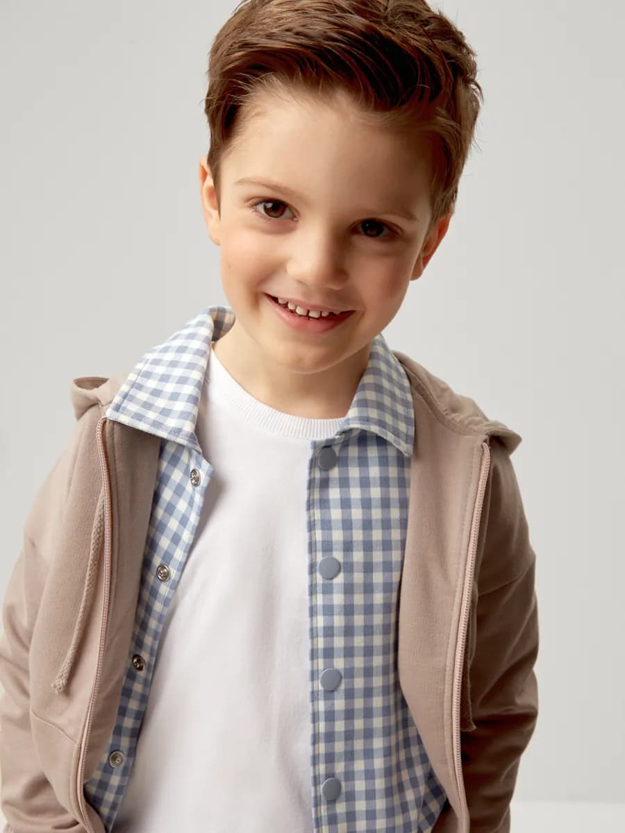 Рубашка для мальчика клетчатая с длинным рукавом