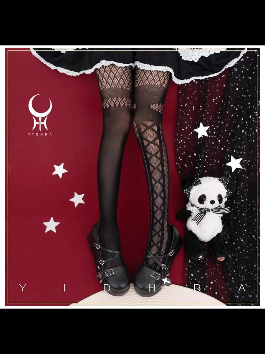 Колготки ажурные кружевные в сетку с рисунком