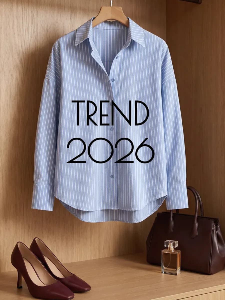 Рубашка оверсайз в полоску удлиненная офисная хлопок