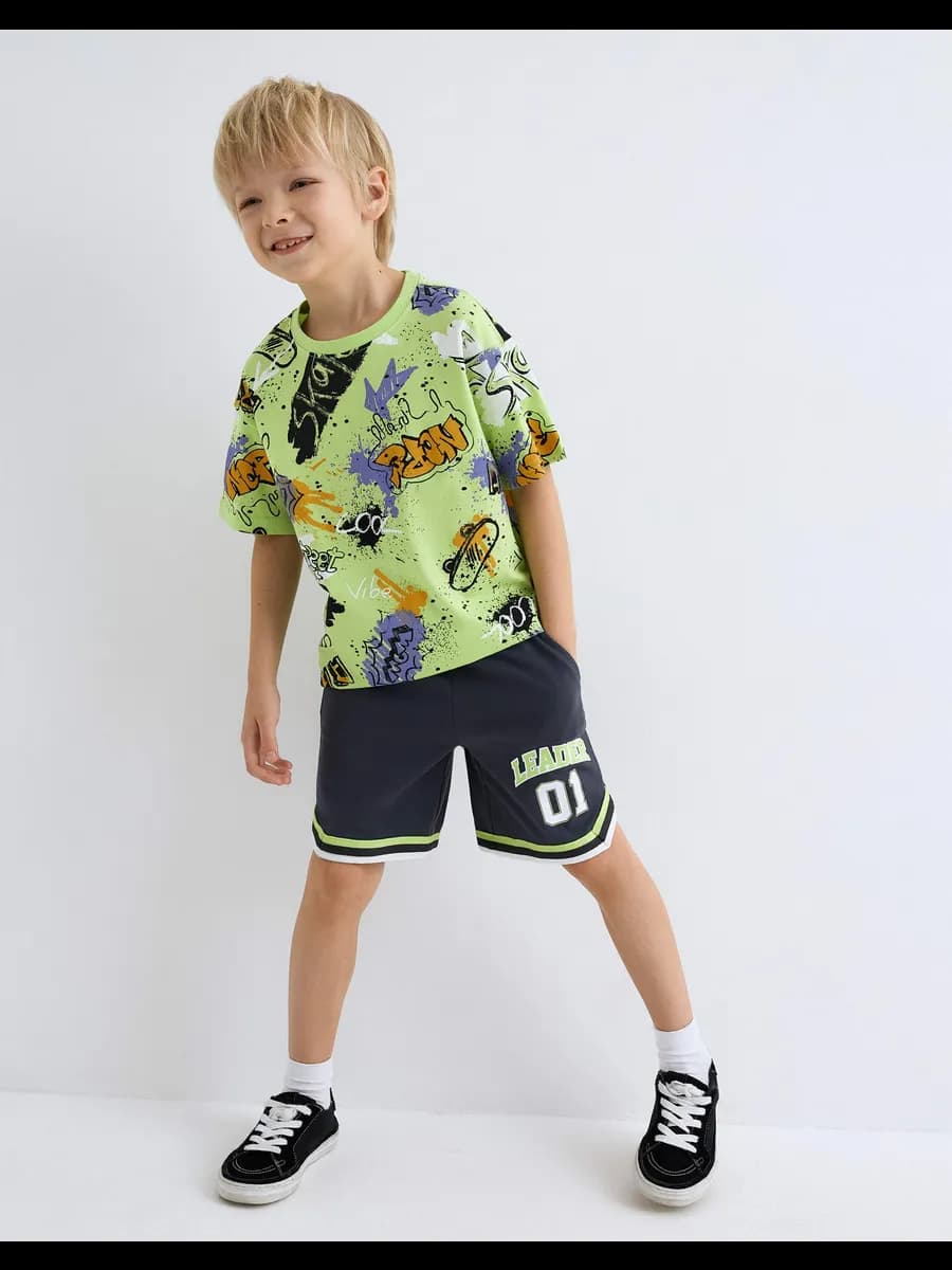 Тёмно-серые шорты Comfort с принтом