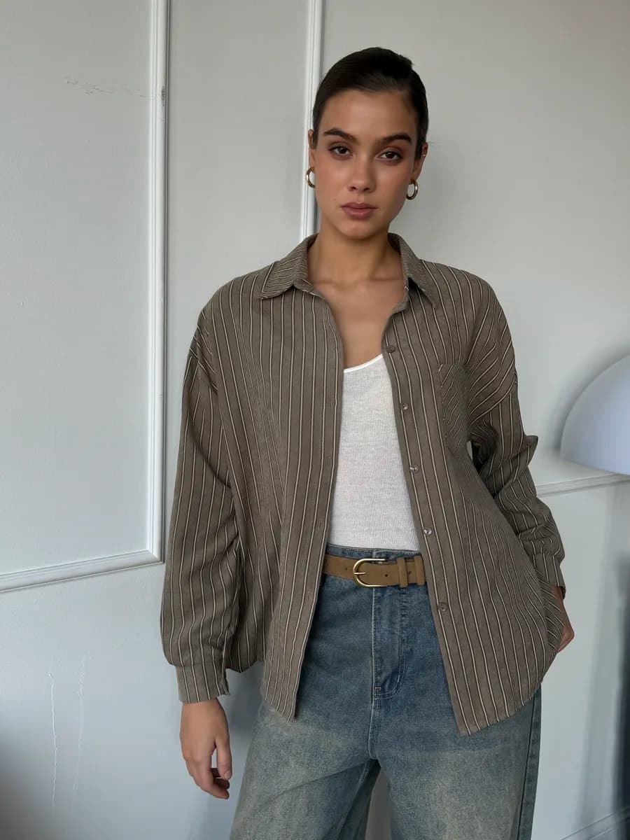 Рубашка оверсайз в полоску