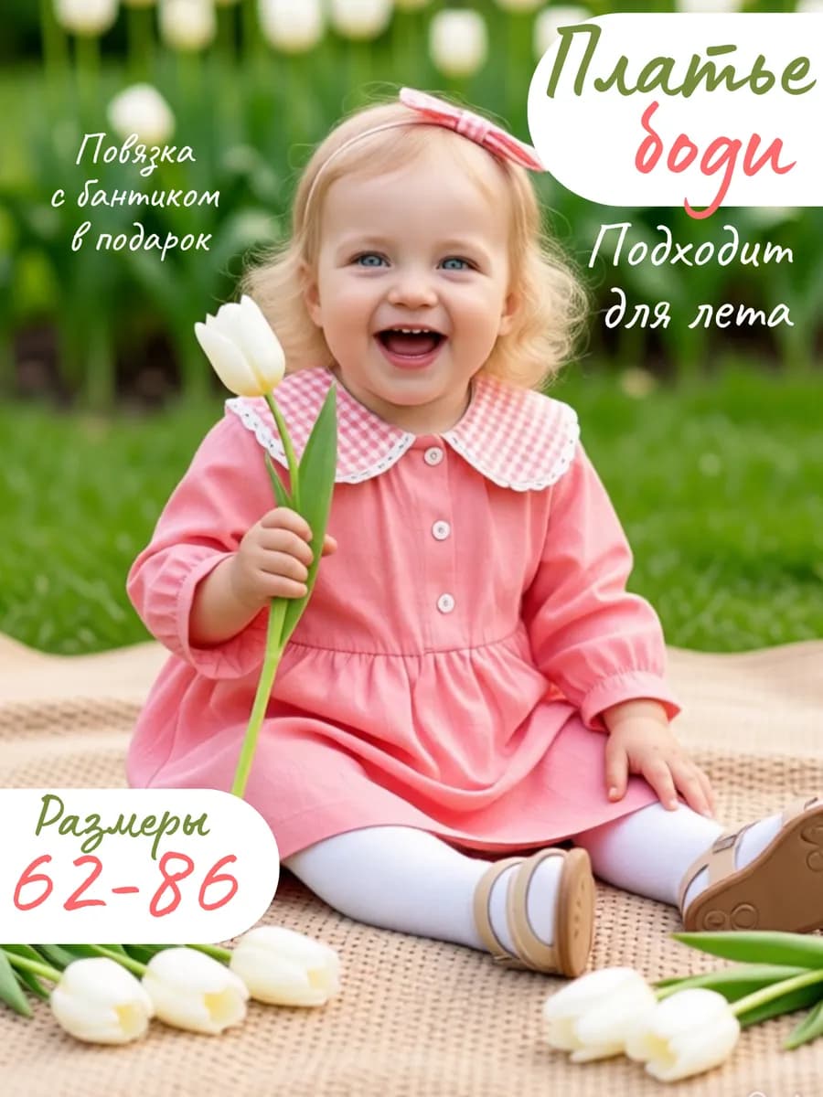 Платье боди для новорожденных