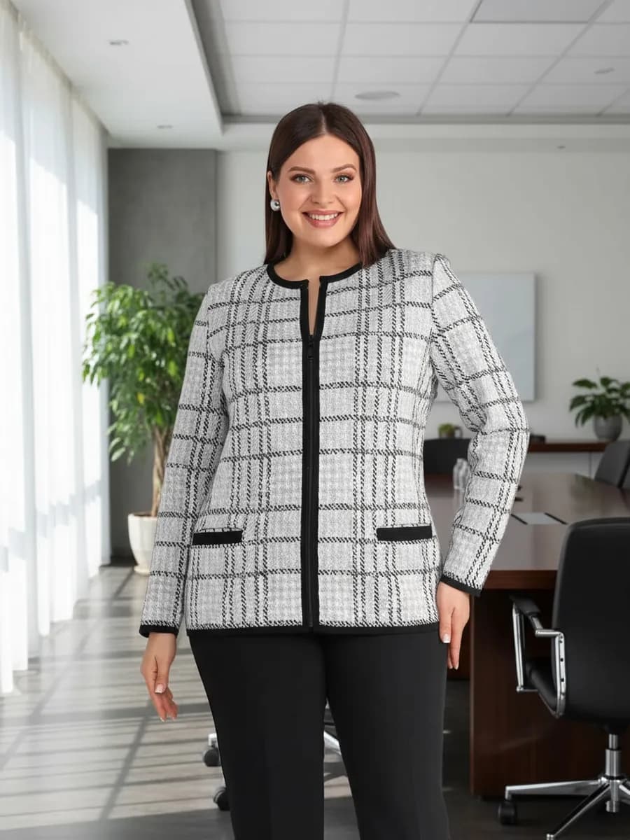 Жакет трикотажный приталенный пиджак шанель