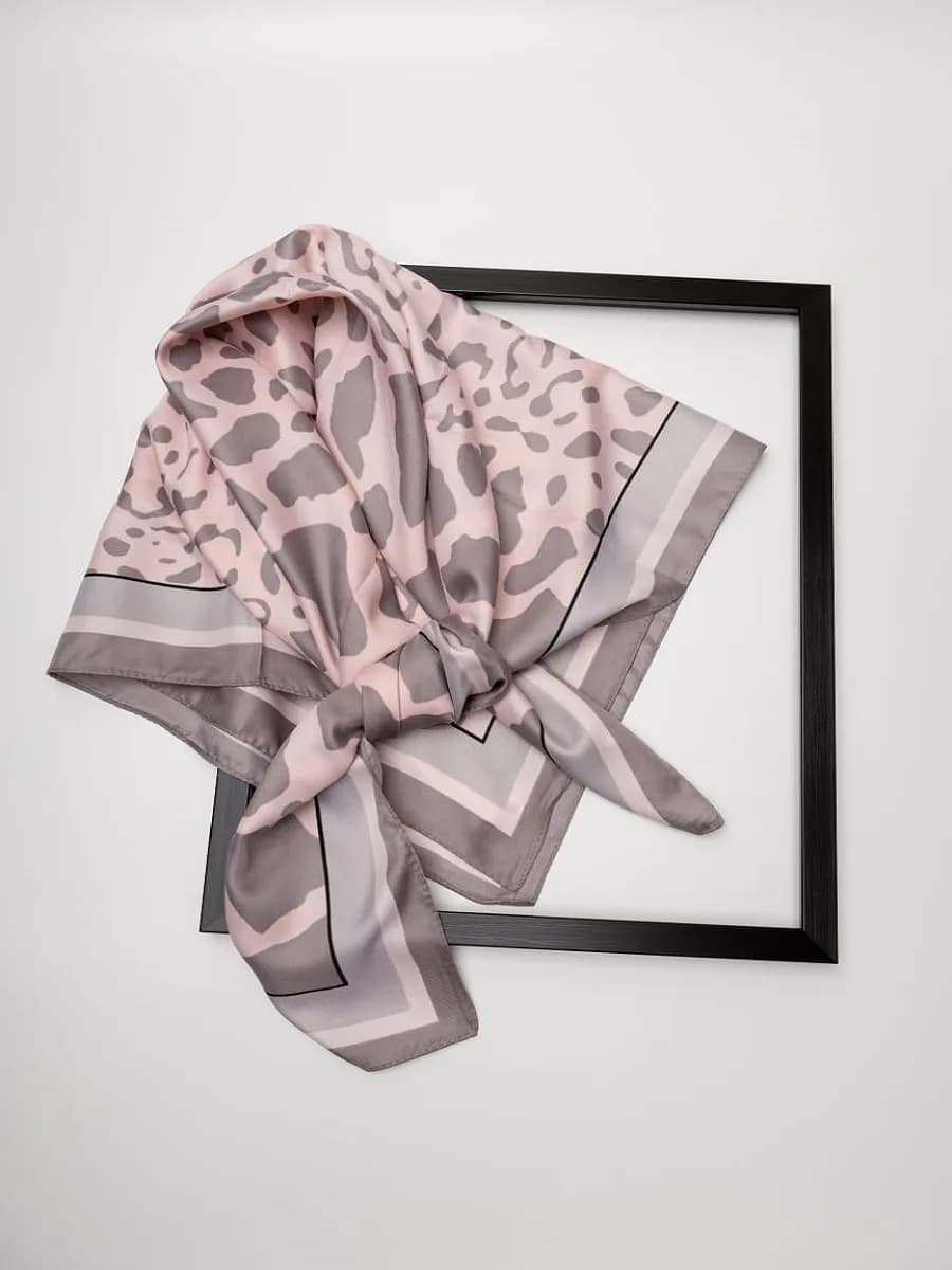 платок шарф на голову и шею шелковый 90*90