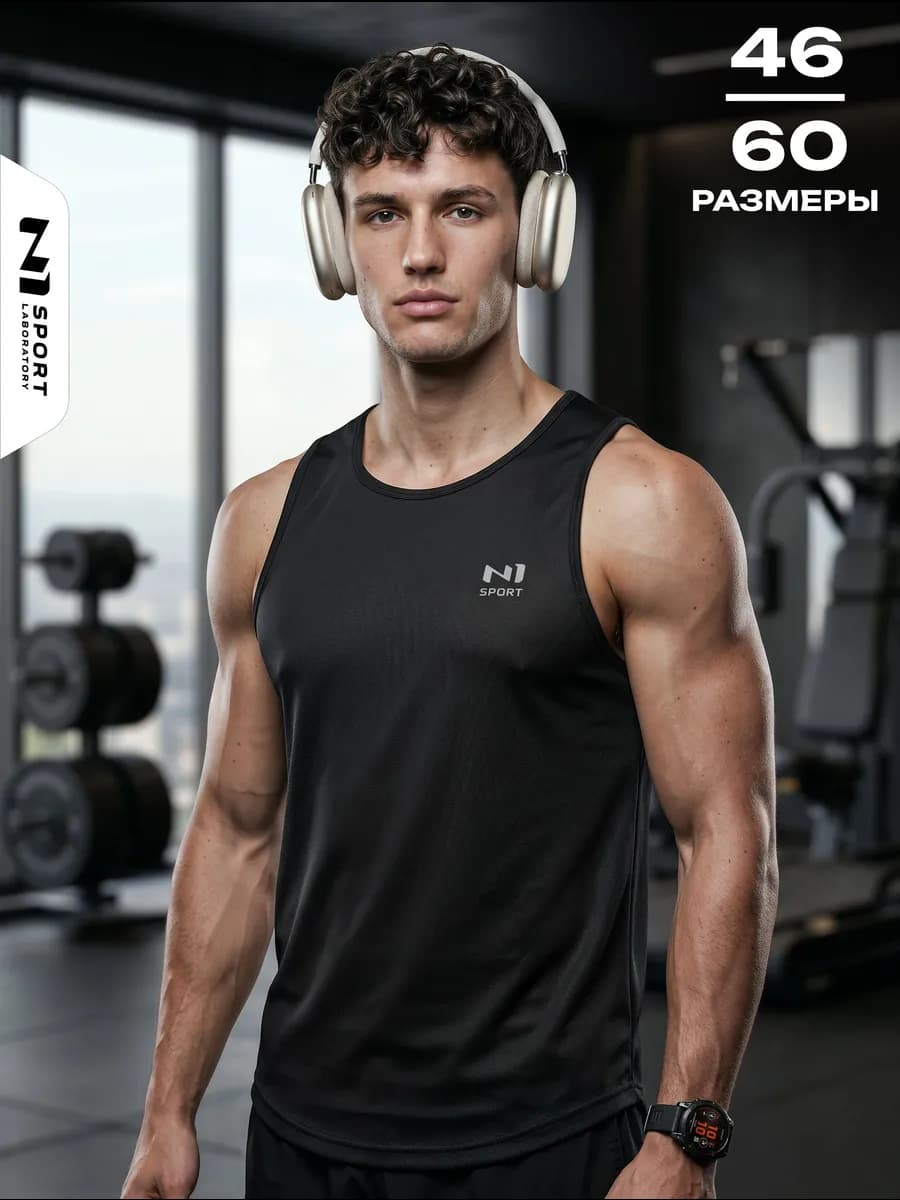 Спортивная майка для фитнеса, борцовка для зала