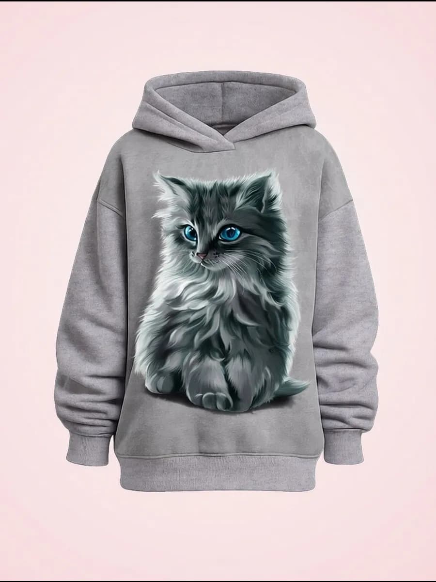 Худи детское оверсайз с капюшоном принтом