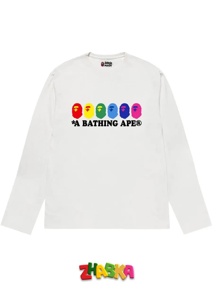 лонгслив с принтом оверсайз BAPE бейп sk8