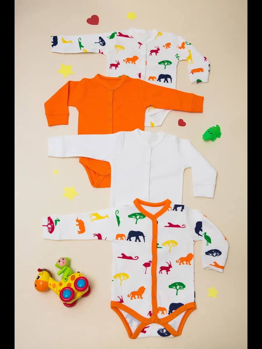 Комплект боди, одежда для новорожденного 4 шт