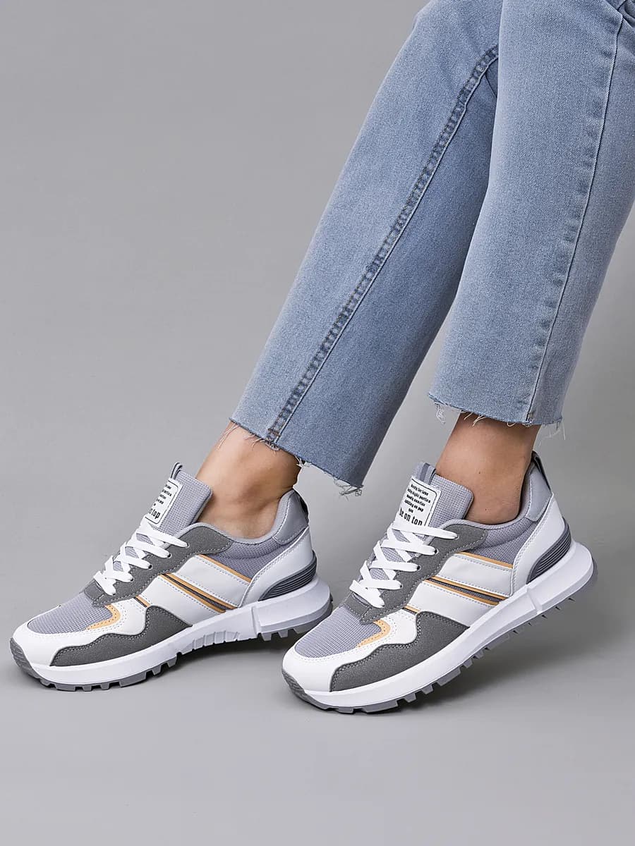 Кроссовки текстильные на толстой подошве