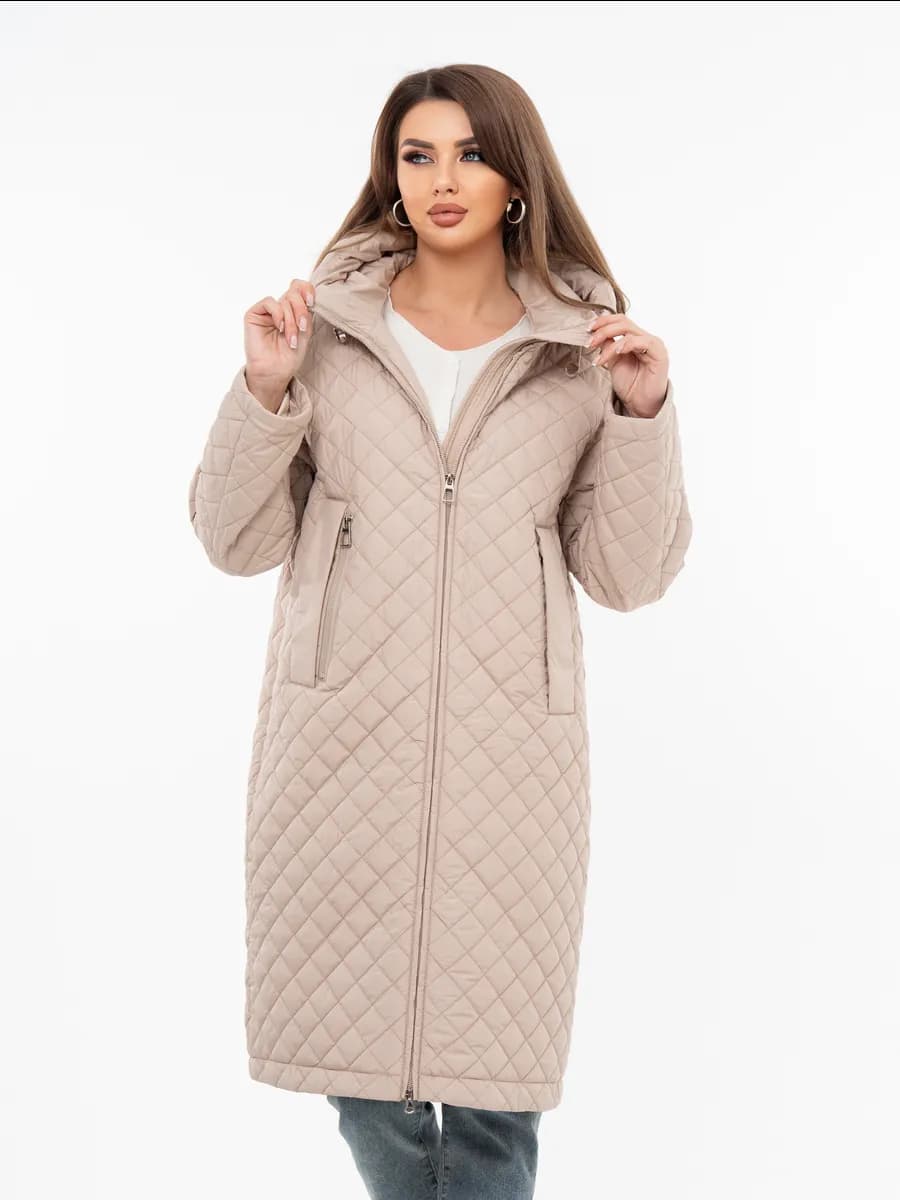 Пальто женское демисезонное с капюшоном