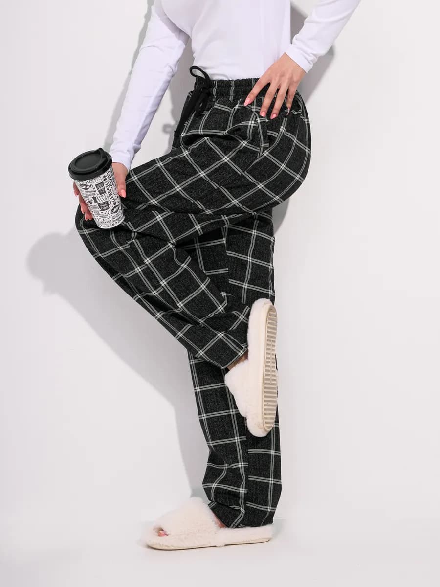 Штаны пижамные домашние уютные хлопок - фото 1