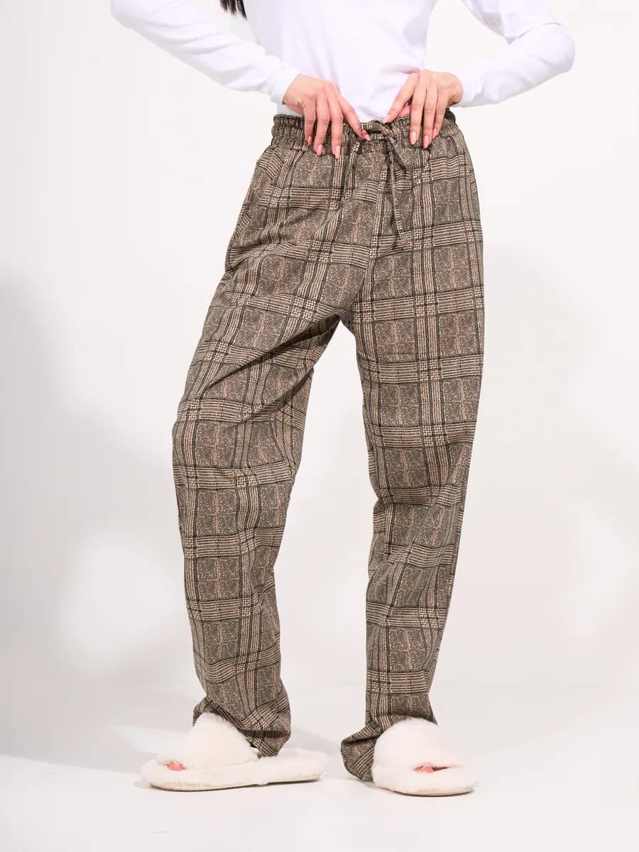 Штаны пижамные домашние уютные хлопок