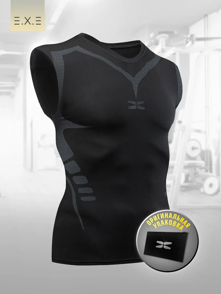 Спортивная футболка майка без рукавов для фитнеса