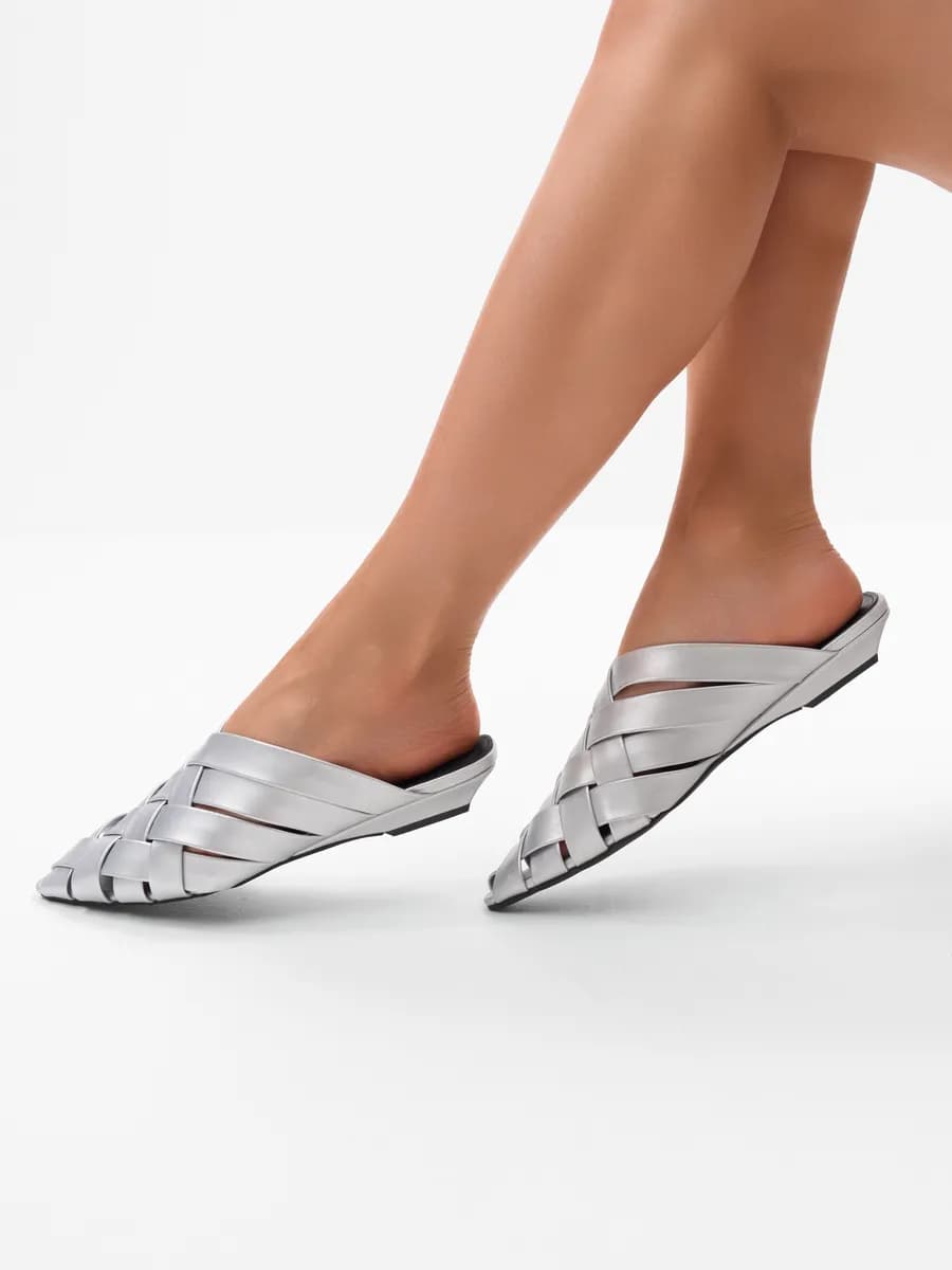 Мюли женские на низком каблуке