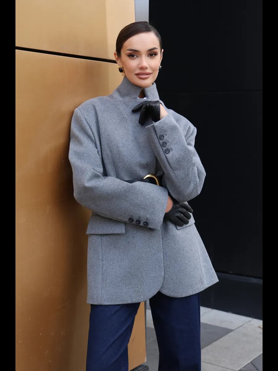 Пальто пиджак оверсайз шерстяное