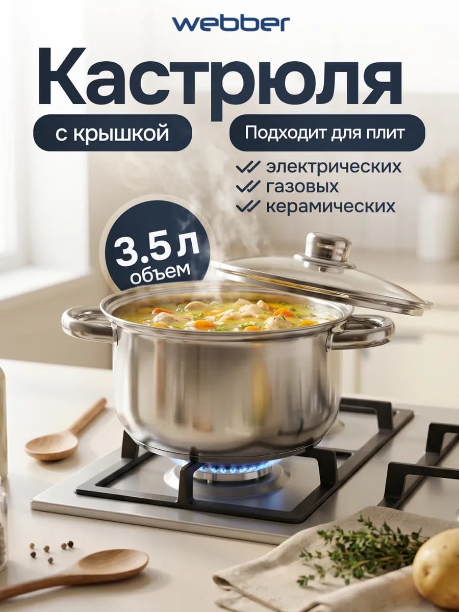 Кастрюля BE-157 2 3.5л нерж