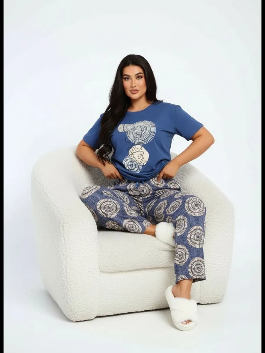 Костюм домашний со штанами больших размеров