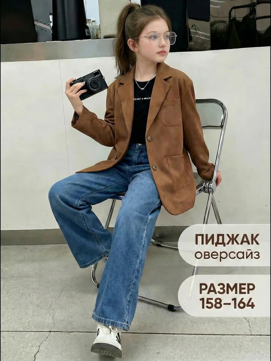 Пиджак замшевый нарядный для подростка детский