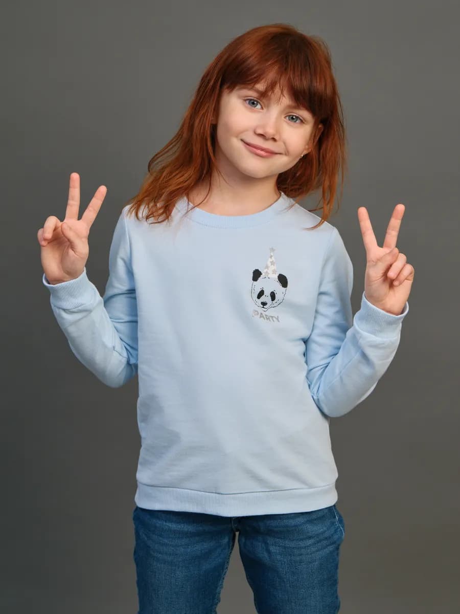 Толстовка свитшот без начеса с пандой