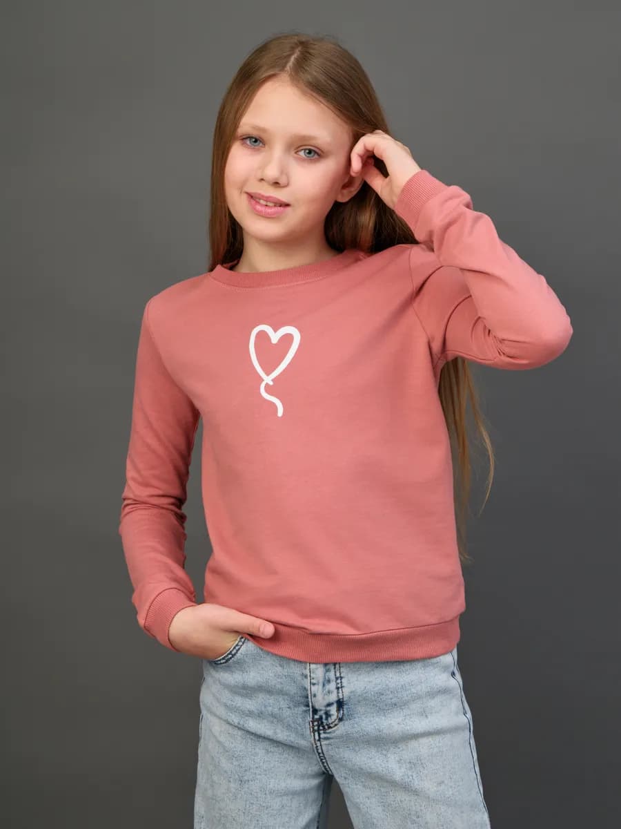 Толстовка свитшот без начеса с принтом