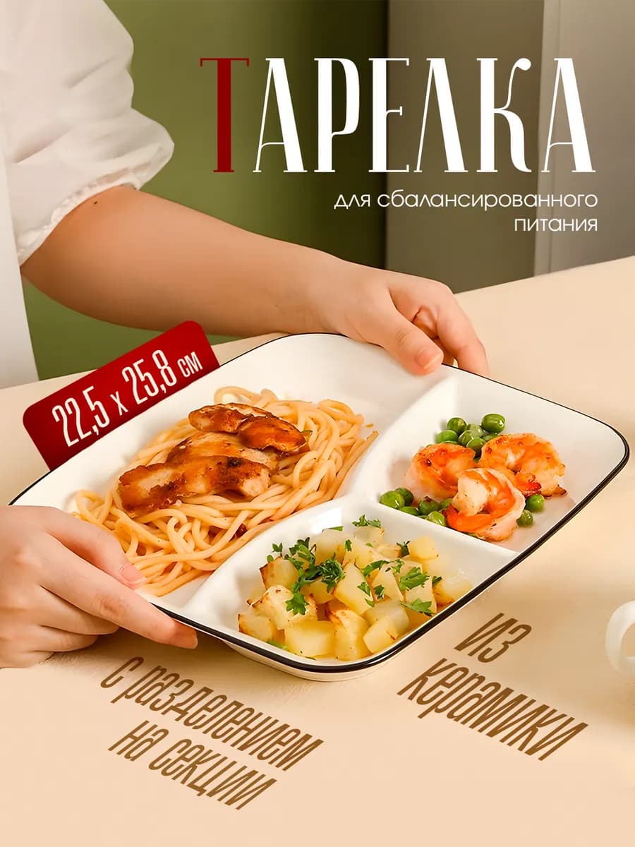 Тарелка для похудения секционная менажница