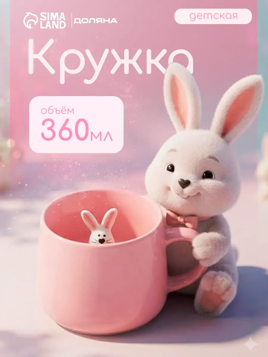 Кружка для чая и кофе «Зайчик» 360 мл подарочная