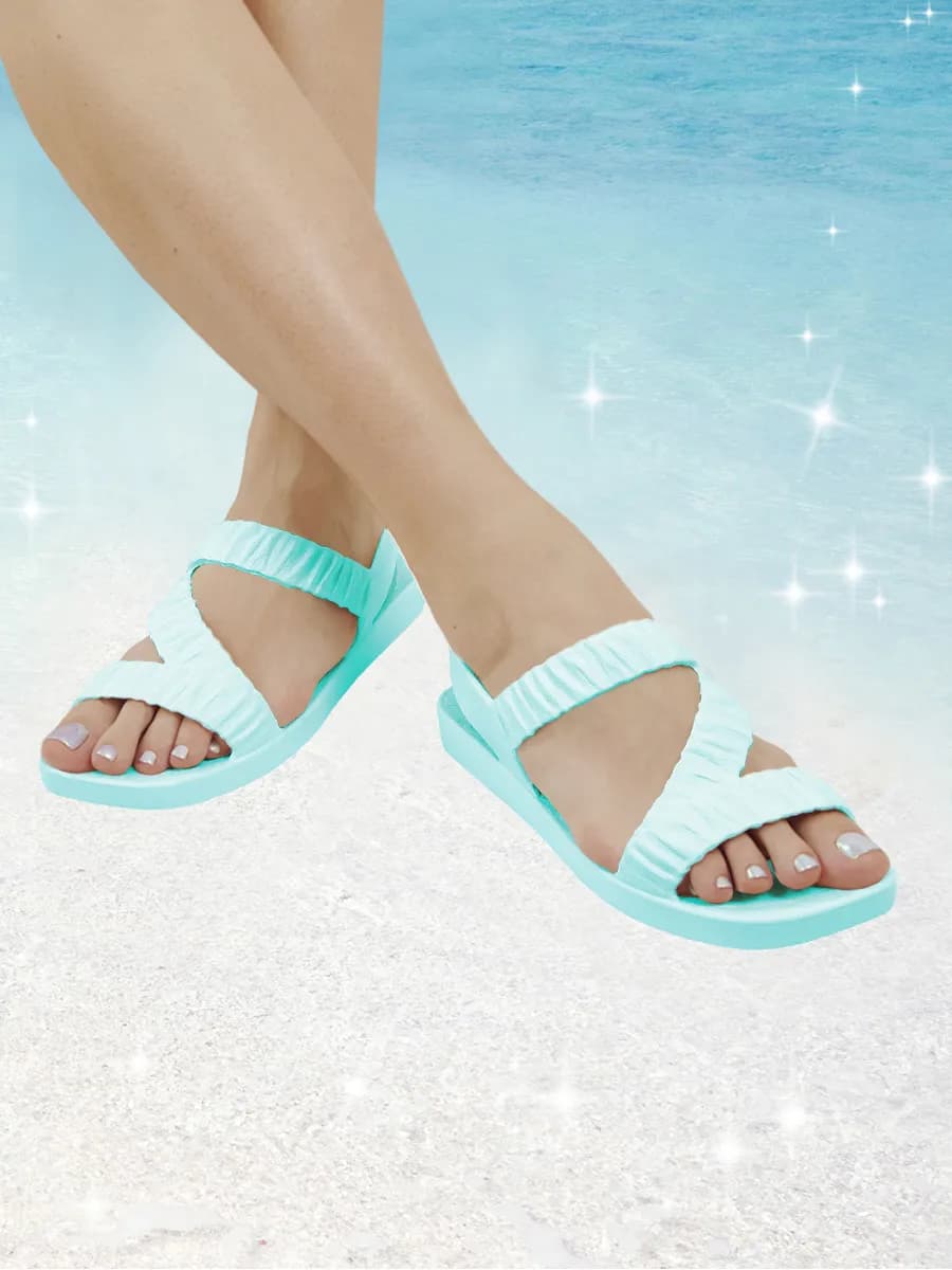 Резиновые шлепки пляжные тапочки на широкую ногу