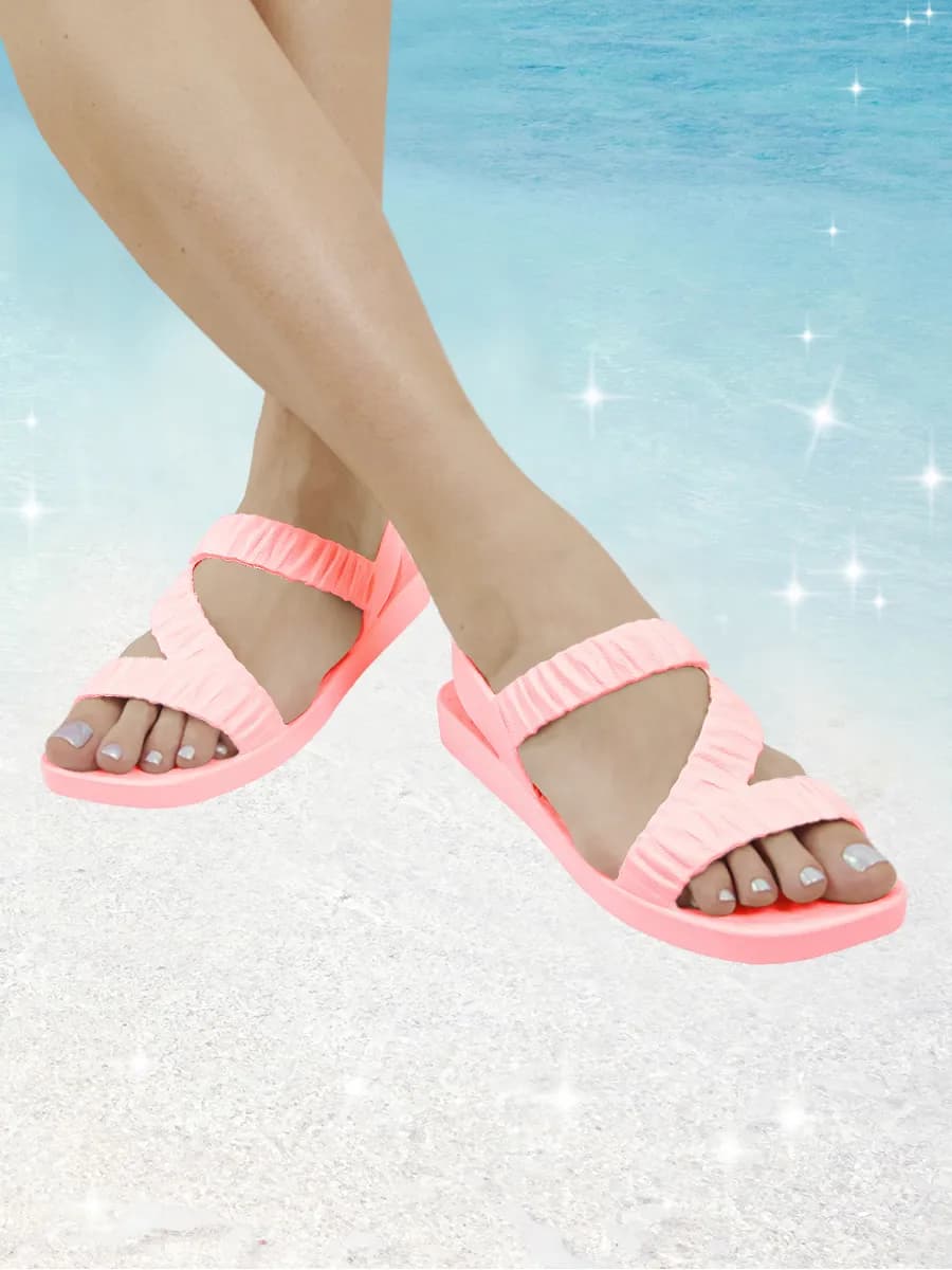 Резиновые шлепки пляжные тапочки на широкую ногу - фото 1