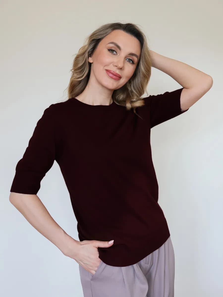 Джемпер с коротким рукавом тонкий