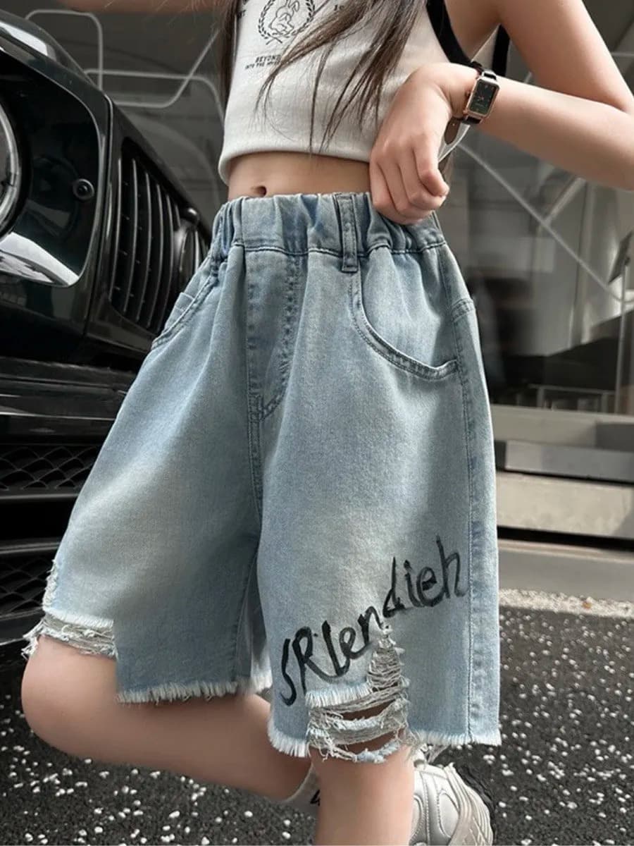 Джинсовые шорты для девочки летние