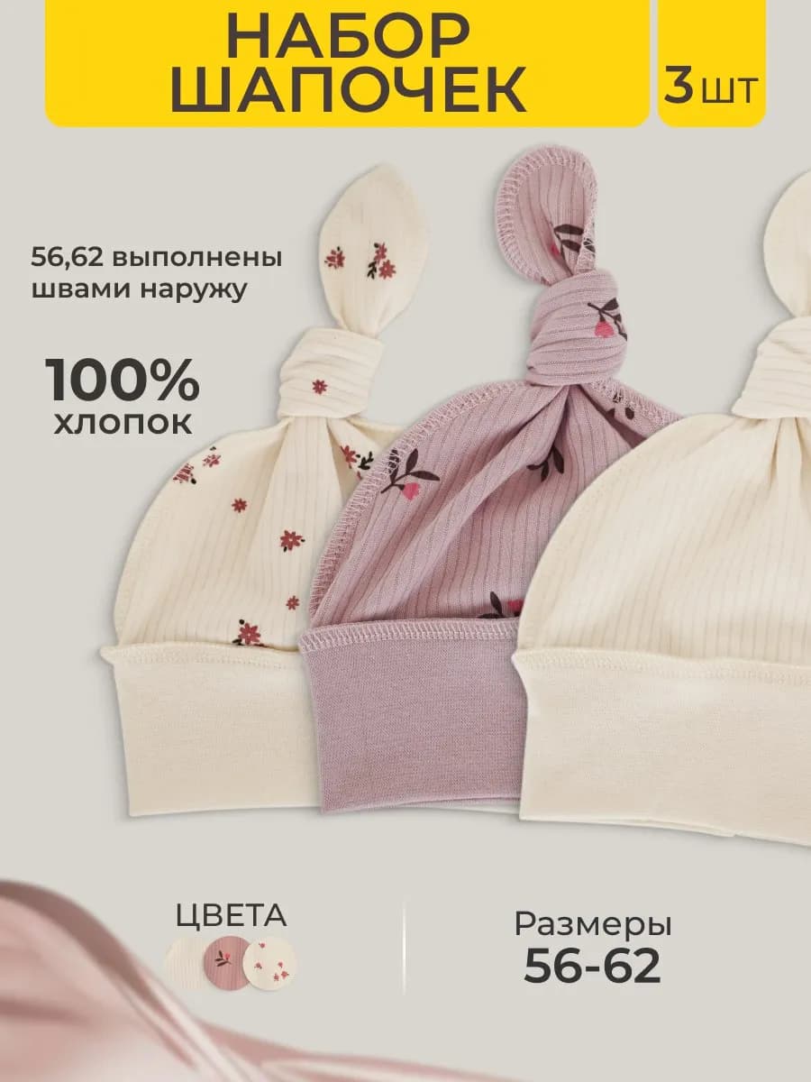 Шапочки для новорожденных
