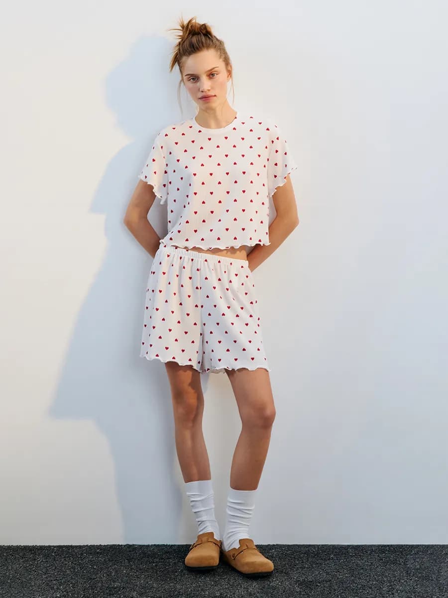 Топ-футболка домашний в сердечко