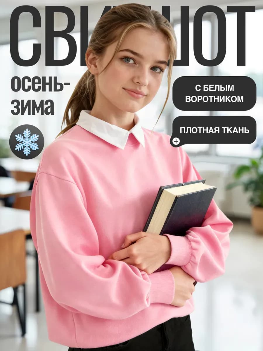 Школьный свитшот обманка теплый