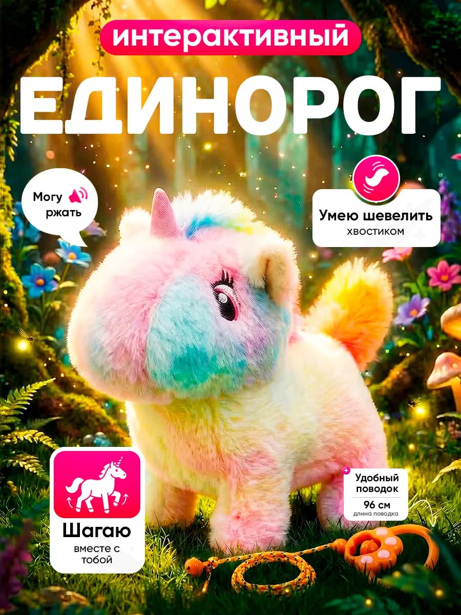 Интерактивная музыкальная игрушка единорог-лошадка