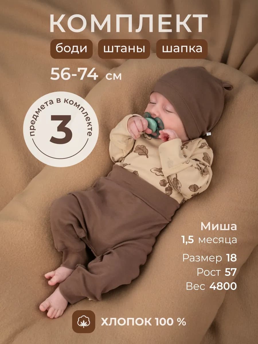 Комплект для новорожденного нательный