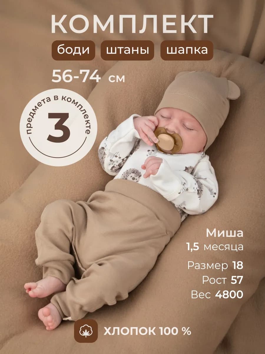 Комплект для новорожденного нательный