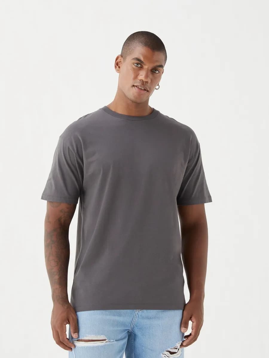 Футболка однотонная оверсайз хлопок