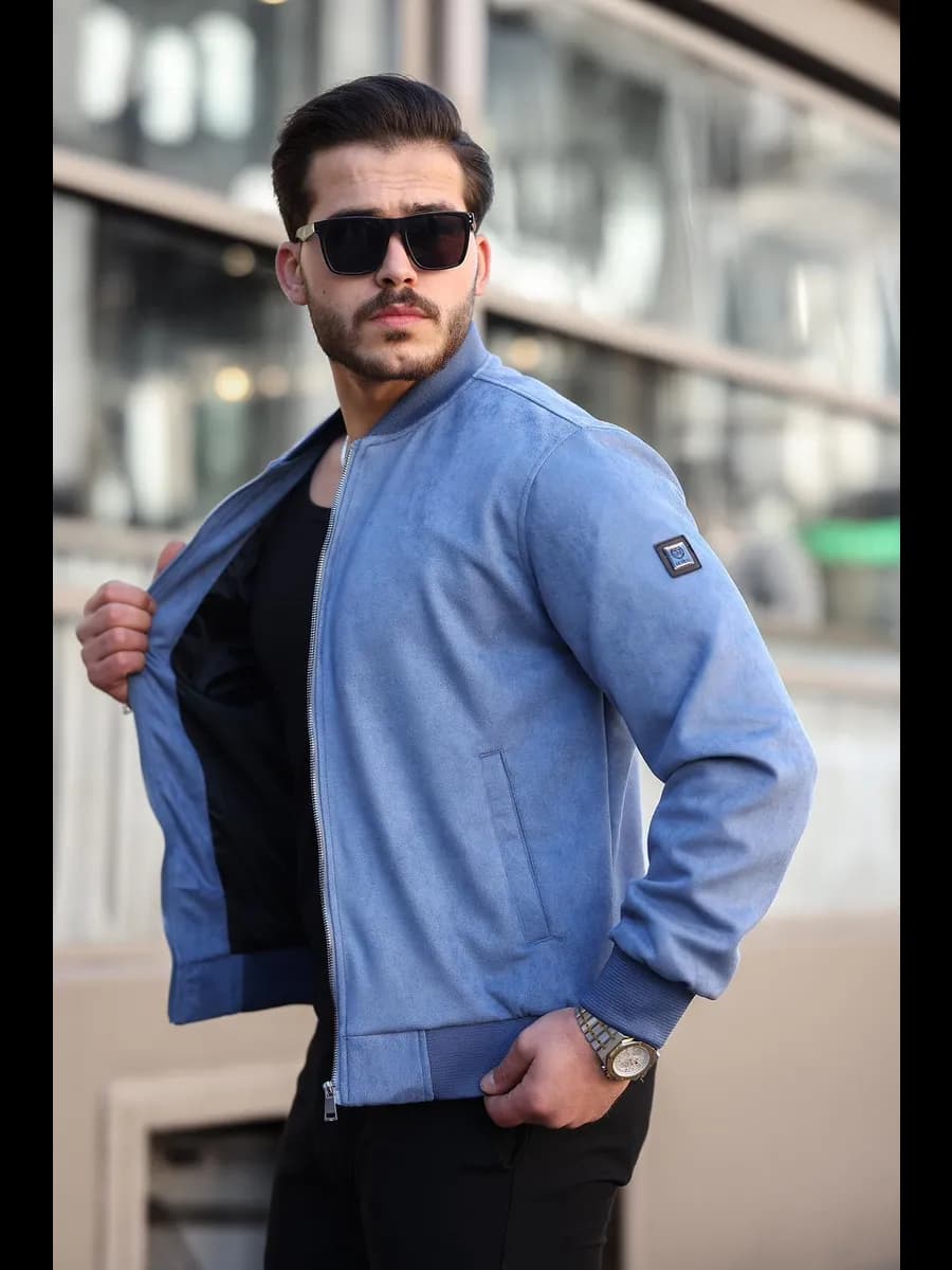 Бомбер замшевый куртка мужская демисезонная - фото 1