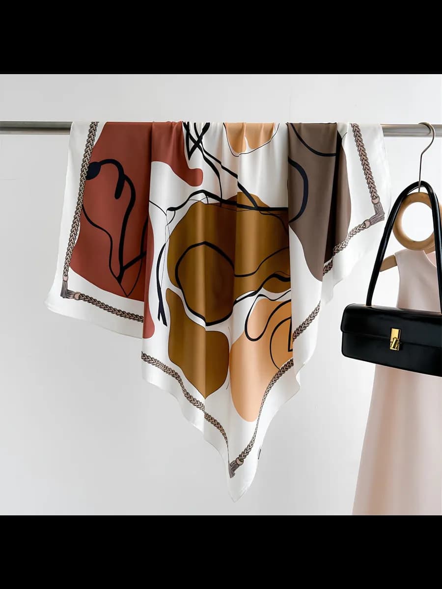 Платок шелковый косынка на голову и шею