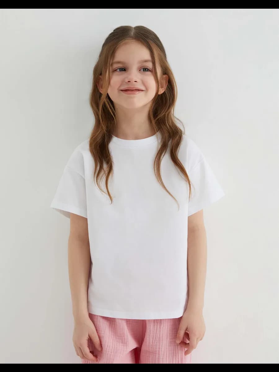 Белая базовая футболка oversize из тонкого джерси