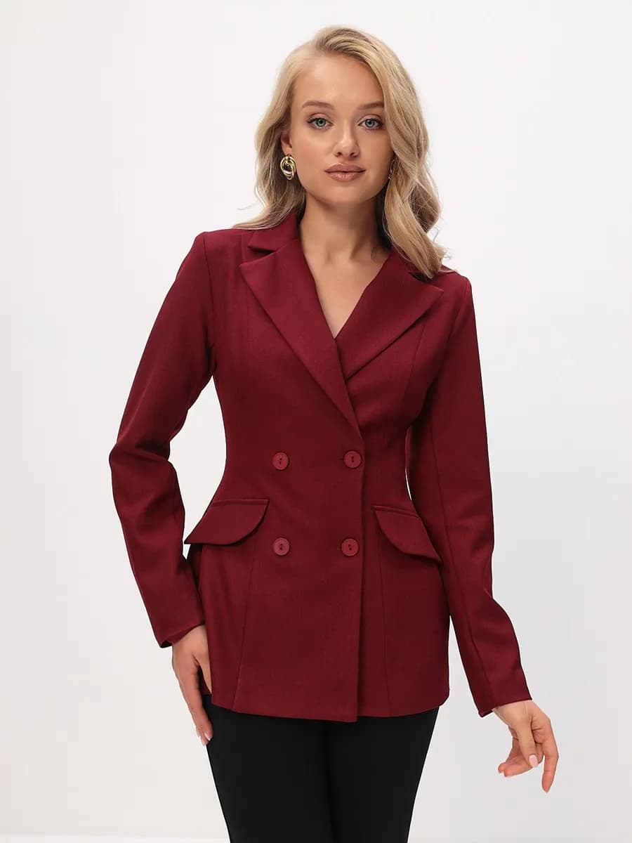 Пиджак удлиненный приталенный для офиса жакет