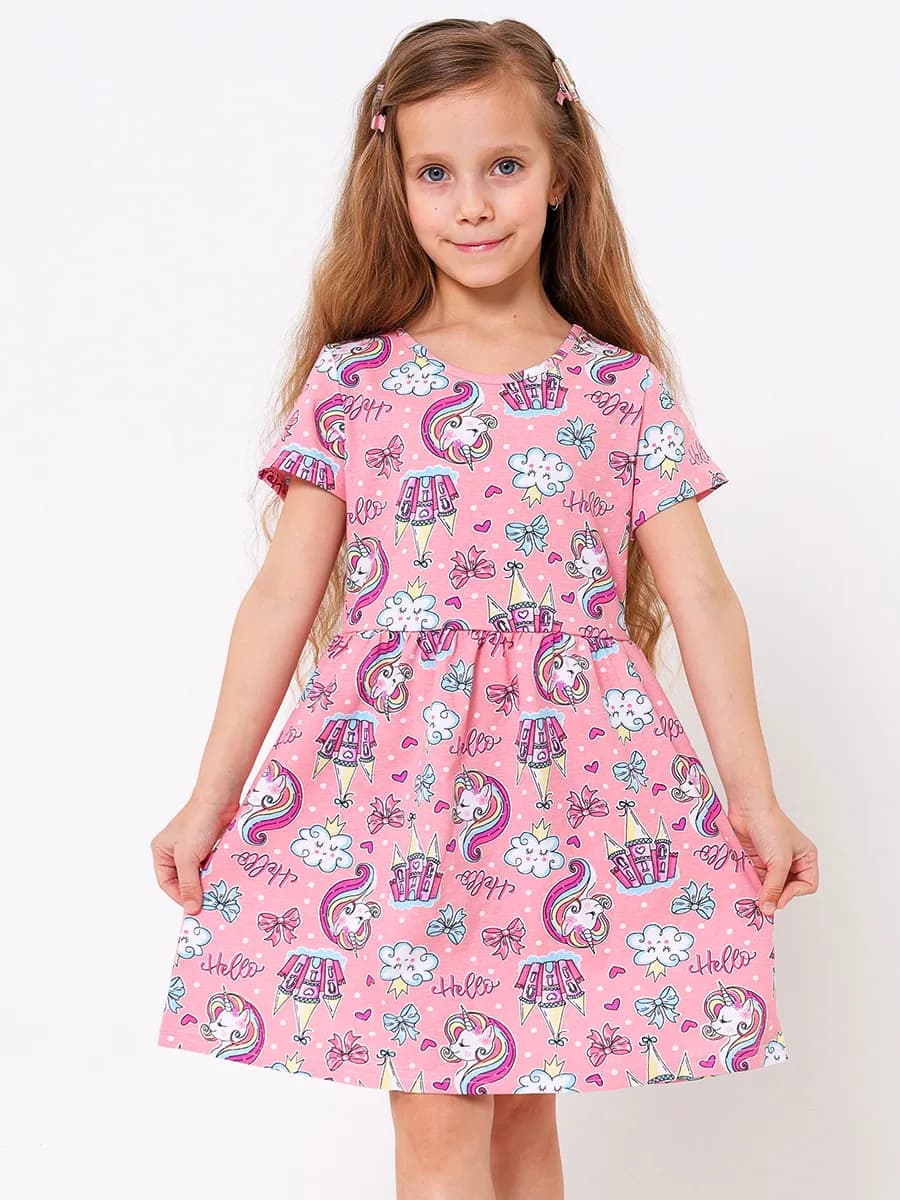 Трикотажное платье для девочки в садик или для дома