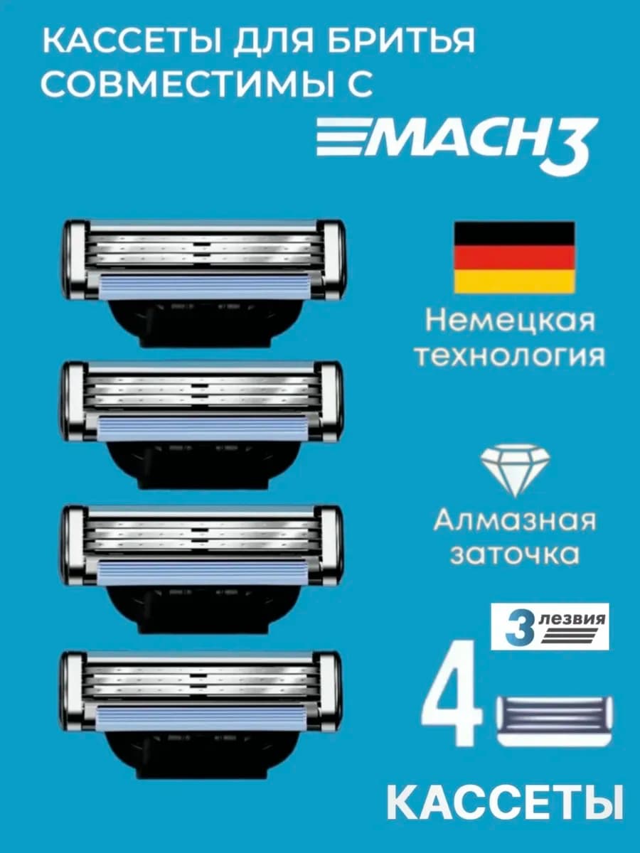 Кассеты для бритья мужские совместимы с Mach3