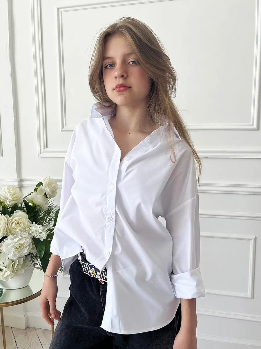 Рубашка белая блузка оверсайз
