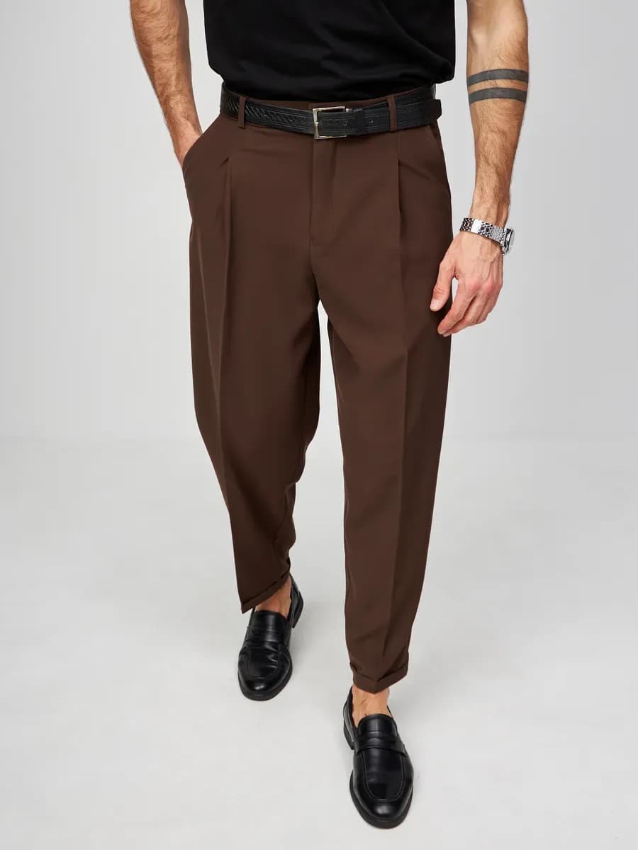 Брюки со стрелками классические широкие бананы оверсайз